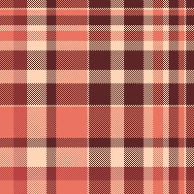 Collage seamless texture tartan, drapery background plaid pattern. Graphic fabric vector textile check in red and peach puff colors palette.