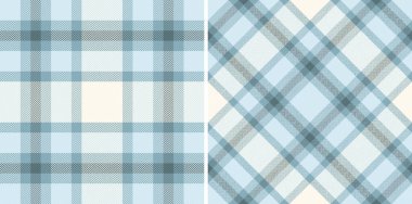 Kumaş desenli ekose vektör tekstil kontrolü ve arkaplansız tartan dokusu. Golf kursu için gökyüzü renklerine bürünmüş..