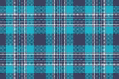 Şirin vektör tekstil tartan, zarif özgeçmiş kontrolü ekoseli. Kare kumaş deseni mavi ve cyan renk paletinde pürüzsüz desen.