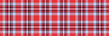 Paskalya kontrol vektör dokusu, peçesiz kumaş arkaplan. Kırmızı ve açık renk paleti ile tartan desenli kareli kumaş koleksiyonu.