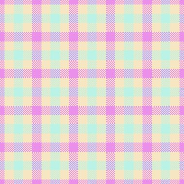 Yeni arkaplansız doku, yorgan kontrollü tartan deseni. Kompozisyon vektörü ekose kumaş tekstil ışık ve mor renk paleti.