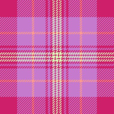 Kıvrımlı desensiz doku, bağımsızlık günü kumaş kumaşı. Podyum arka plan kontrol mor ve pembe renk paleti ekose vektörü.