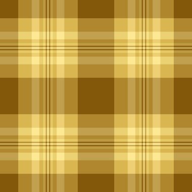 Grunge kumaşı kusursuz vektör, 70 'lerin ekose desenli dokusu. Kehribar ve sarı renk paletinde kız tekstil tartan geçmiş kontrolü.