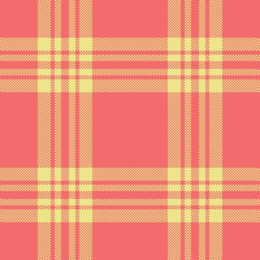 Tapılası kumaş desenli tartan, papatya vektörü tekstil ekose. Tattersall kırmızı ve haki renk paleti ile desen kontrol arkaplanı.