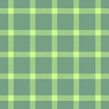 Saf doku ekose kumaş, vektör kumaş kontrolü. Asillik deseni pastel ve yeşil renk paletinde kusursuz arkaplan tartanı.