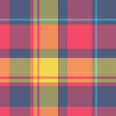 Davetiye desenli ekoseli kumaş, tazı dişli tartan desenli. Kadife arkaplan vektörü kumaşı kırmızı ve mavi renk paletinde pürüzsüz.