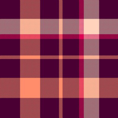 Estetik model vektör dokusu, motif tekstil kontrolü. Panço ekosesiz kumaş, koyu ve kırmızı renk paleti..