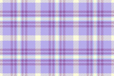 Kusursuz arkaplan dokuması, ev desenli kontrol dokusu. İndirimli vektör ekose kumaş kumaş, açık ve çivit renk paleti..