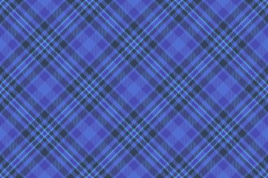 Kusursuz ekose kumaşı, İngiliz kumaşı arka plan desenini kutlayın. Yaz mevsimi vektör tartan dokuyu mavi ve cyan renk paletinde kontrol et.