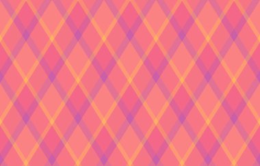 Soyut pastel pembe ve turuncu elmas desenli. Arkaplan, tekstil veya web sitesi tasarımı için kusursuz geometrik doku ideali.