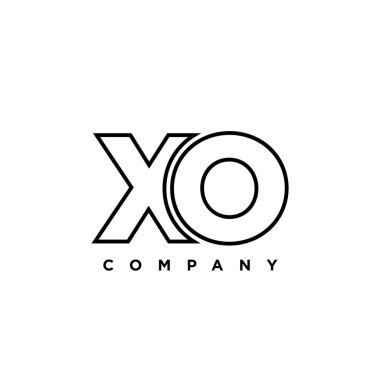 Moda harfi X ve O, XO logo tasarım şablonu. Şirket kimliği için asgari monogram tabanlı logotype.