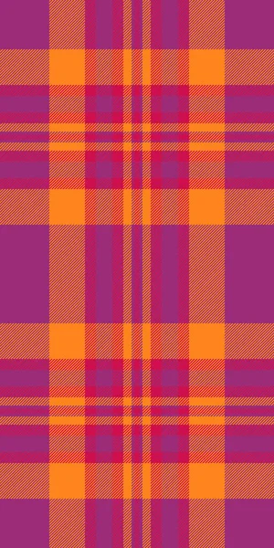 Kumaş kumaş arkaplanı, ince ekose vektör tartan. Pembe ve canlı mandalina rengi paletinde saten desen denetimi.