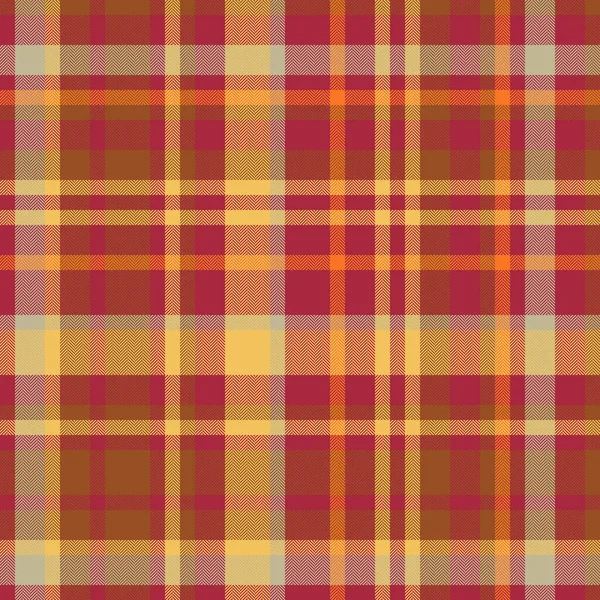 Ürün kontrol vektör dokusu, canlı ekose dikişsiz. İnternet kumaş tekstil arkaplan deseni kırmızı ve turuncu renk paleti.