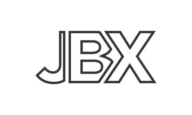 Güçlü ve modern kalın metinli JBX logo tasarım şablonu. Basit ve minimal tipografi içeren ilk tabanlı vektör logosu. Modayı takip eden şirket kimliği markalar için ideal..