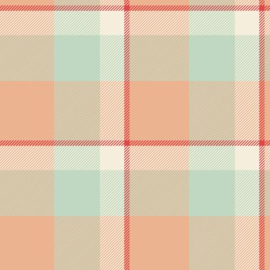 Bebek şablonu kontrolü, kumaş kumaş tartan ayarlanıyor. Turuncu ve açık renk paleti ile gençlik dokusu kusursuz ekose arkaplan.