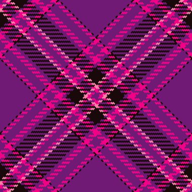 Canlı, desenli, mor, pembe ve siyah tonlarda ekose desenli. Özgeçmiş, tekstil ya da grafik tasarımlar için çok yönlü. Klasik kumaşa modern bir bakış..