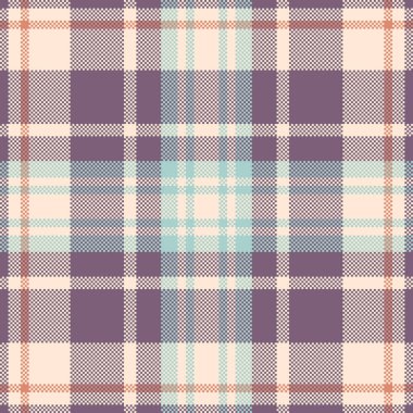 Örtülü kumaş, tartan kumaş, Kore ekoseli, dikişsiz bir çek. Hippi vektör arkaplan dokusu Pastel ve antika beyaz renk paletinde.