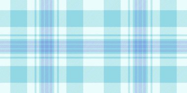 Kumaş desenli kumaş, kumaş desenli tartan arkaplan. Noel ekoseli ekosesiz vektör denetimi cyan ve beyaz renk paletinde.