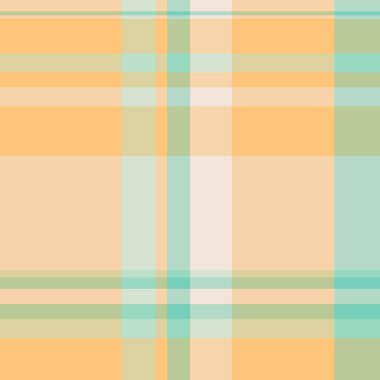 Pazarlama vektör özgeçmiş kontrolü, mevsimlik kumaş kumaş tartan. Makarna deseni turuncu ve açık renk paletinde kusursuz desen.