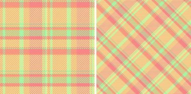 Ekose desenli, kusursuz vektör dokusu olan tekstil kumaş deseni. Neon renklerle ayarlanmış. Ofis için pohpohlayan ince etekler.