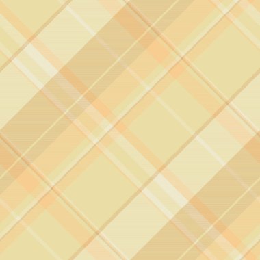 Kimlik kontrolü tekstil ekose, warp tartan dokusu pürüzsüz. Işık ve kehribar renk paletinde kumaş desen vektör arkaplanı süsleme.