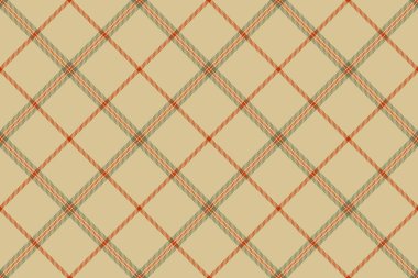 Mens shirt plaid seamless fabric, invitation texture background textile. Old vector check pattern tartan in amber and orange colors palette.