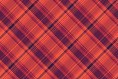 Arka desensiz ekose kumaş, satış vektör dokusu. Yeni yıl kumaş denetimi kırmızı ve pembe renk paletinde tartan arkaplanı.