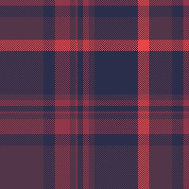 Mutfak tartan desenli, ekoseli kumaş. Pembe ve koyu renk paletinde boş arkaplan dokusu tekstil vektörü.