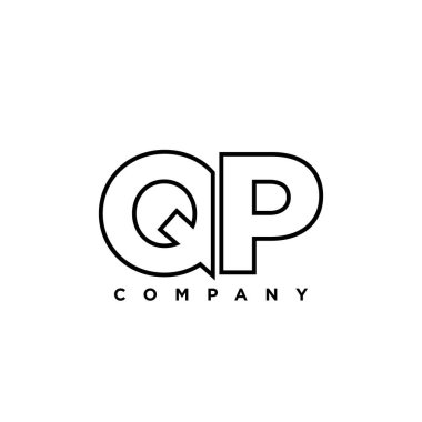Q ve P harfi, QP logo tasarım şablonu. Şirket kimliği için asgari monogram tabanlı logotype.