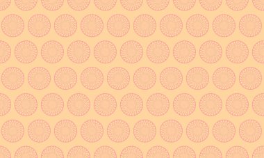 Zarif şeftali ve mercan geometrik desen. Tekstil baskıları, web sitesi arkaplanları ya da ince ama sofistike bir dokuya ihtiyaç duyan herhangi bir proje için dairesel tasarımın tekrarlanması ideal.