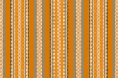 Strip desenli dokuma vektörü, tişört çizgileri arka plan şeridi. Turuncu ve beyaz renk paletinde dikey kumaşı listele.