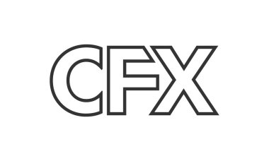 CFX logo tasarım şablonu güçlü ve modern kalın metin ile. Basit ve minimal tipografi içeren ilk tabanlı vektör logosu. Modayı takip eden şirket kimliği markalar için ideal..