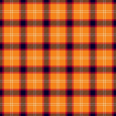 Rastgele doku arka plan deseni, hediye kâğıdı kumaş vektör ekoseli. Motif tekstil denetimi turuncu ve koyu renk paletinde dikişsiz.