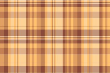 Tekstil arka plan kumaşı, ağ desen vektör kontrolü. Retro tartan ekose desenli turuncu ve kehribar rengi palet..