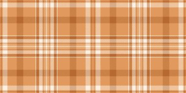 Resim kumaşı kontrol kalıbı, 30 'ların ekose arka plan vektörü. Altmışlı yılların turuncu ve açık renk paleti ile dikişsiz ekose kumaş dokusu.