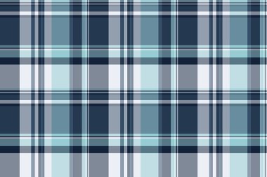 Örülmüş tartan ekose vektörü, pazarlama dokusu modeli arka planı. Pastel ve mavi renk paletinde tekstilsiz kumaş denetimi tekrarla.
