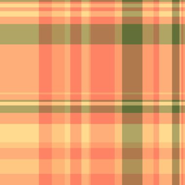 İzolasyon dokusu taşıyıcı tekstil, ağ arkaplan kumaş tartan. Serin ekose denetim deseni turuncu ve kırmızı renk paletinde pürüzsüz.