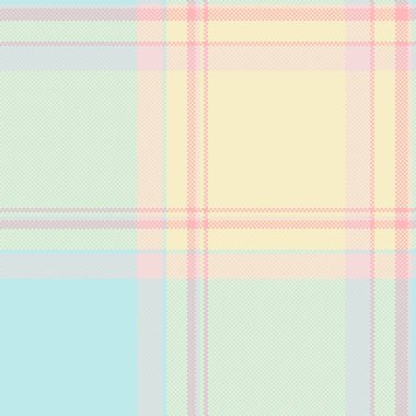 Mutlu noeller kumaş kontrol şablonu, ufuk desenli ekose arka plan. Açık renk palette eklemsiz vektör tekstil düğümü.