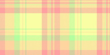 Teen tartan check tekstil, performansı kusursuz doku geçmişi. Kireç ve turuncu renk paletinde vektör kumaş deseni çiziliyor.