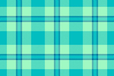 Yapı ekoseli ekoseli, olgun tartan arka plan vektörü. Folklor tekstil desenli yeşil ve gök mavisi renk paleti..