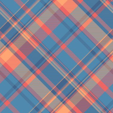 Yaş dokusu tartan tekstil, kontur vektör kontrol kalıbı. Cyan ve mavi renk paletinde bebek dikişsiz kumaş arka plan ekoseli.