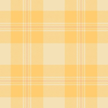 Sonsuzluk tartan geçmişi, eski tekstil dokusu deseni. Bandana kumaş ekose vektörü buğday ve kehribar renk paletinde pürüzsüz.