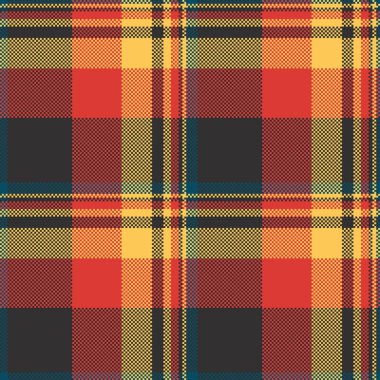 Kesme dokusu ekose kontrolü, soluk arkaplan kumaş vektörü. Motif desenli tartsız gri ve kırmızı renk paleti.