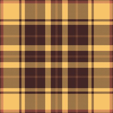 Krallık ekose desenli, dikişli vektör ekoseli. İrlanda arkaplan dokusu koyu renkli kumaş ve kehribar renk paleti.