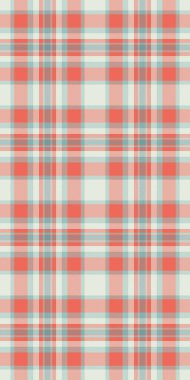 Köpek dişi vektörü dikişsiz tekstil, üretim dokusu kumaş ekoseli. Kırmızı ve beyaz renk paletinde çizgi tartan kontrol arkaplan deseni.