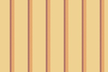 Gömlek tekstil vektör arka planı, perde dokusu pürüzsüz. Yatağın dikey çizgileri kehribar ve turuncu renk paletinde kumaş.