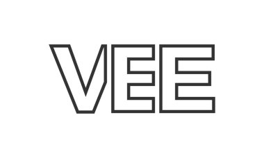VEE logo tasarım şablonu güçlü ve modern kalın metinlerle. Basit ve minimal tipografi içeren ilk tabanlı vektör logosu. Modayı takip eden şirket kimliği markalar için ideal..
