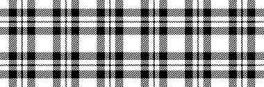 Şık kumaş arka plan kusursuz, zanaat vektörü tartan ekose. Tekstil denetim desenini beyaz ve siyah renk paletinde üstüste koy.