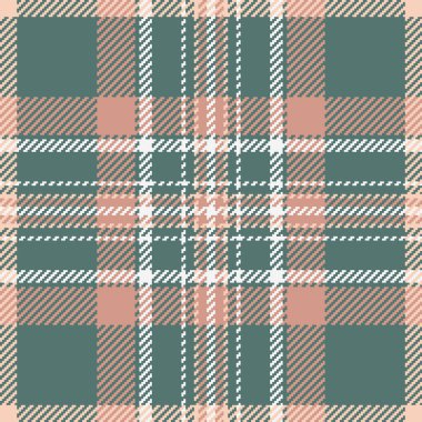 Samimi, çok yönlü, ekose desenli yeşil, şeftali ve beyaz. Tekstil tasarımı, arka plan ya da klasik cazibe için mükemmel..