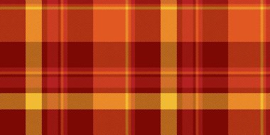 Jpg vektör desenli tartan, düzenli tekstil ekose arka plan. Doğumgünü dikişsiz kumaş kontrol kırmızı ve turuncu renk paleti.